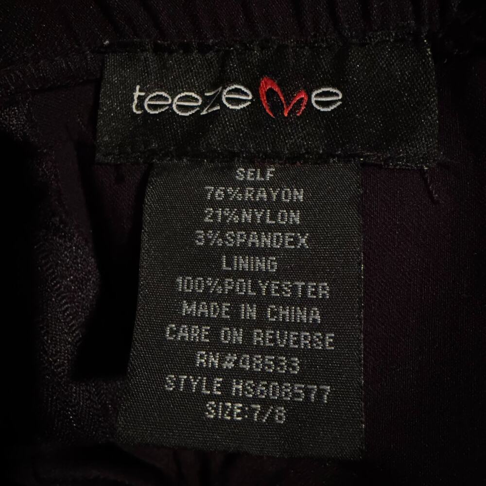 Teeze Me Black Mini Dress Spaguetti Straps Fit Flare Stretch Pockets 7/8 Junior - Picture 4 of 9